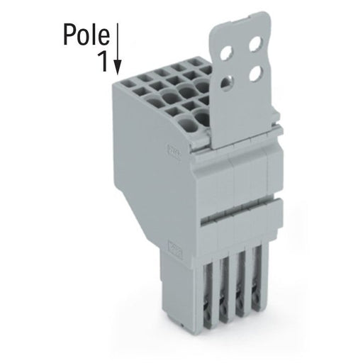 WAGO - Ein- und mehrpolige Klemmenleiste 2-Leiter-Federleiste 2020-202/132-000 CAGECLAMP,1,5mm²,gr − 100 Stück
