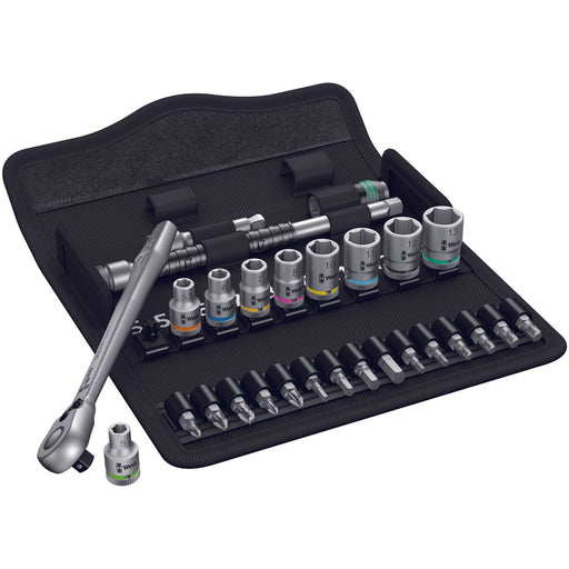 Wera - Werkzeugset Zyklop Metall-Knarrensatz 004018 1/4"-Antrieb, 28-tlg