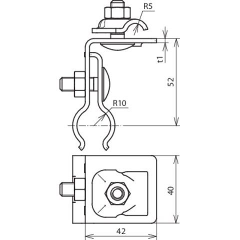 DEHN - Dachleitungshalter für Blitzschutz Dachleitungshalter DLH KB6.10RSF20.25AL Al f. Blechdächer