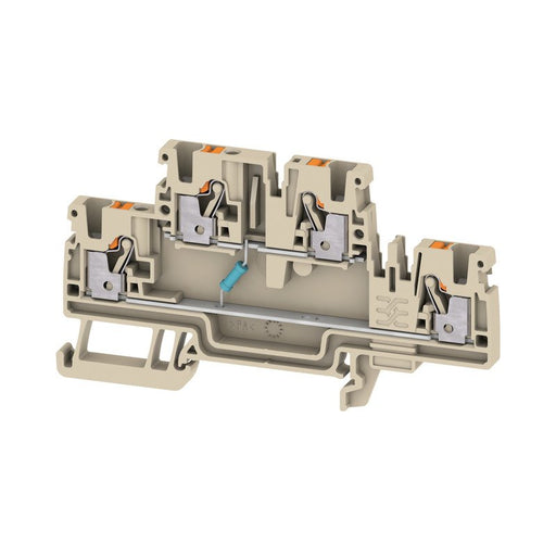 Weidmüller - Bauelement-Reihenklemme Bauelement-Reihenklemme, A2T 2.5 EM1 R 1K8 PUSH IN, dunkelbeige − 50 Stück