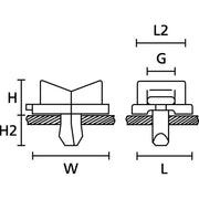 HellermannTyton - Befestigungssockel und -element für Kabelbinder Keilsockel TY5K3 PA66W BK 100 18x22mm − 100 Stück