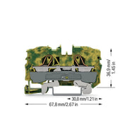 WAGO - Schutzleiter-Reihenklemme Schutzleiterklemme 2010-1207 2-Leiter, TS 35