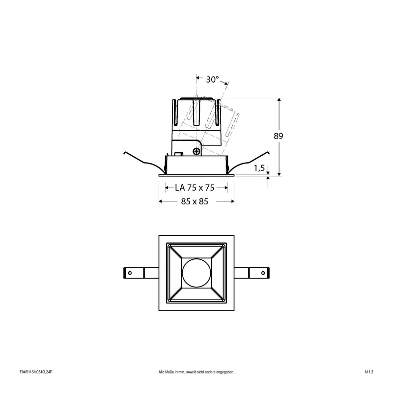 EVN Lichttechnik - Downlight/Strahler/Flutlicht LED-Einbauleuchte modular F04R11SM0640L24P Konfigurationstype