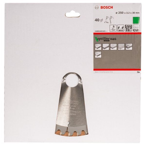 Bosch - Kreissägeblatt PRO Wood Kreissägeblatt, 2608640643 250 x 3,2 x 30 mm