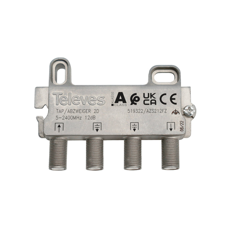 Televes - Abzweiger und Verteiler Abzweiger 2f AZS212FZ 12dB, 5-2400 MHz