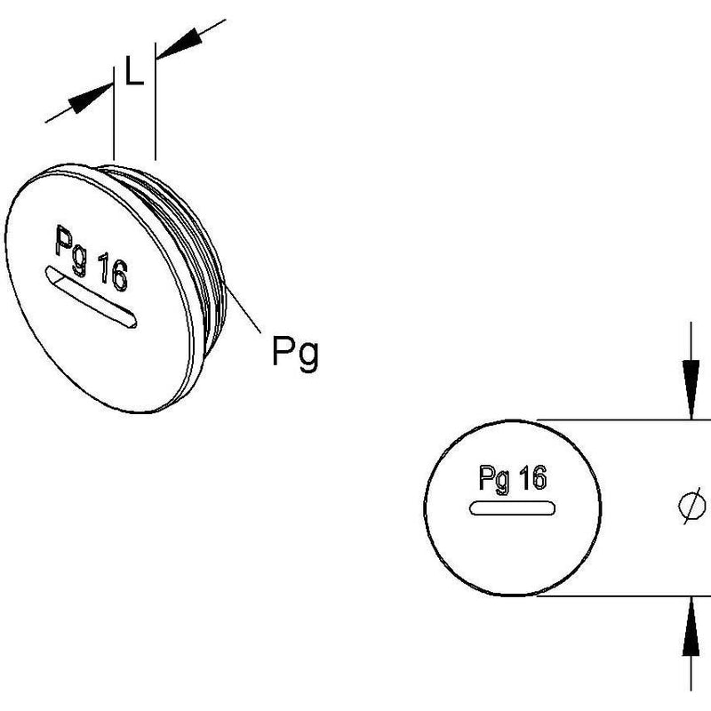 HKL - Verschlussschraube Verschlußschraube 514GFK/16 Pg16 − 100 Stück