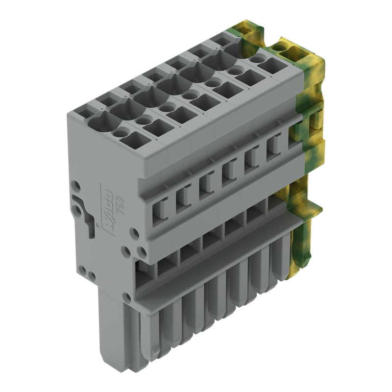 WAGO - Ein- und mehrpolige Klemmenleiste 1-Leiter-Federleiste 769-108/000-036 4mm²,gn-ge/gr − 25 Stück