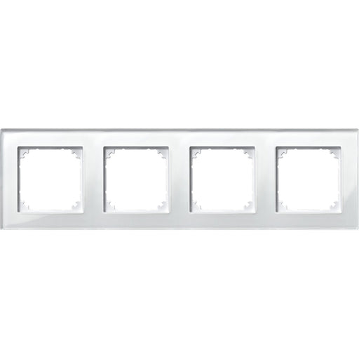 Merten - Abdeckrahmen Rahmen Glas 4f.bril/ws 489419 waage/senkrecht