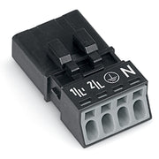 WAGO - Steckverbinder für steckbare Gebäudeinstallation Stecker 4-polig 890-214 Kod. A,schwarz − 50 Stück