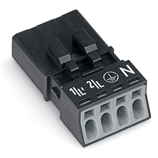 WAGO - Steckverbinder für steckbare Gebäudeinstallation Stecker 4-polig 890-214 Kod. A,schwarz − 50 Stück