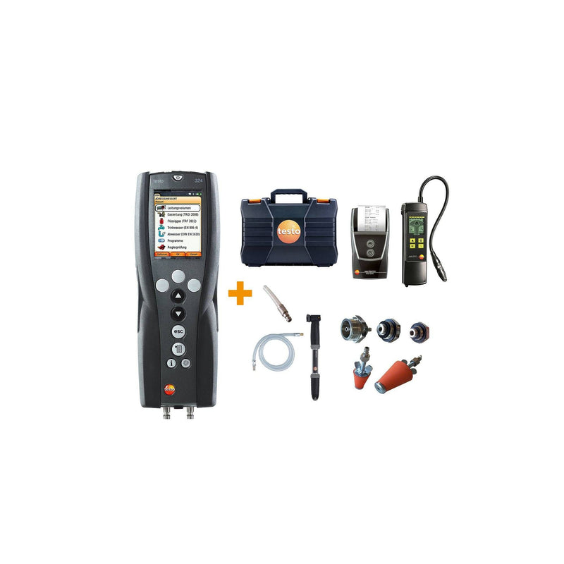 Testo - Differenzdruckmeßgerät Druck-Leckmengenmessgerät 0563 3240 71 Profi Set 324 Gas+Wa