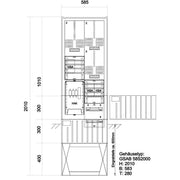 GSAB Elektrotechnik - Zähler-Komplettschrank Zähleranschlusssäule 48.00.1P31HSA HSE/HEAG 3Z-o.TSG