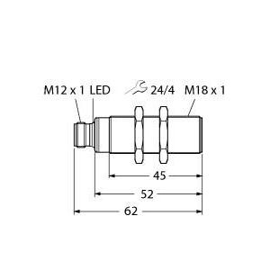 Turck - Ultraschall Reflexions-Schranke Ultraschallsensor RU50L-S18-AP8X-H1141