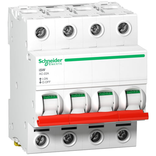 Schneider Electric - Schalter für Reiheneinbau LastLasttrennschalter iSW A9S66463 4P,63A,415V AC