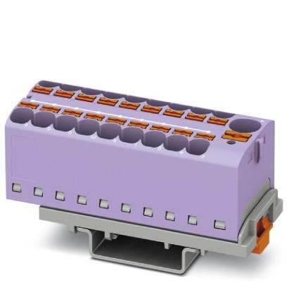 Phoenix Contact - Durchgangs-Reihenklemme Verteilerblock PTFIX10/18X4-NS35VT − 8 Stück