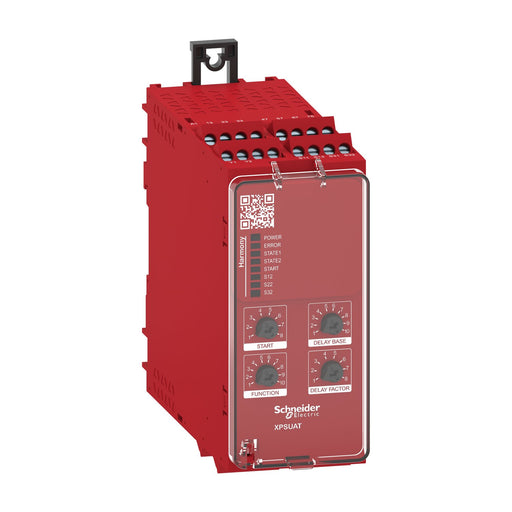 Schneider Electric - Gerät zur Überwachung von sicherheitsgerichteten Stromkreisen Sicherheitsrelais XPSUAT33A3AP 10Fkt 1Kreis 1Ö 2T