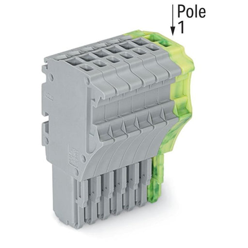 WAGO - Ein- und mehrpolige Klemmenleiste 1-Leiter-Federleiste 2020-107/000-036 1,5 mm²,gr/gn-ge − 25 Stück