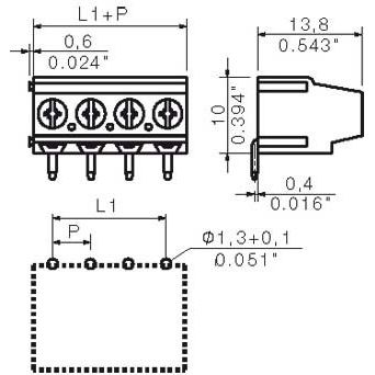 Weidmüller - Leiterplattenklemme LP Klemme Raster 5.08 LM5.08/3/180 SW − 500 Stück