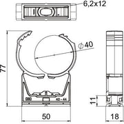 OBO Bettermann - Rohrschelle proQuick-Schelle PQ-40 LGR 39,3-44,5mm lichtgr. − 25 Stück