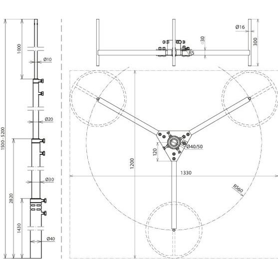 DEHN - Fangeinrichtung für Blitzschutz Fangstange FS T D40 4.2 #105711 L5,2m
