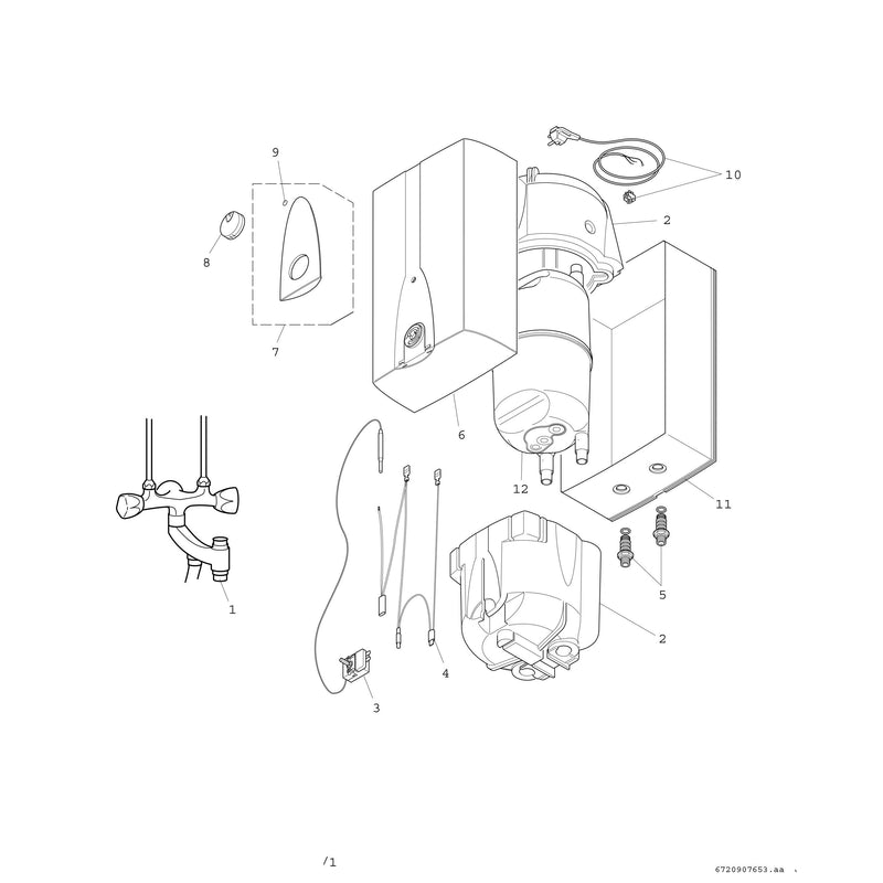 Bosch Thermotechnik - Warmwasserspeicher elektrisch Kleinspeicher TR2500 TO 10 B 10L Übertisch