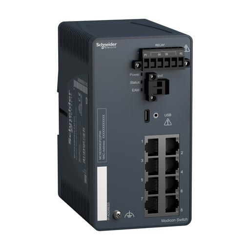 Schneider Electric - Netzwerk Switch Modicon Managed Switch MCSESM083F23F0H 8 Ports Kupfer