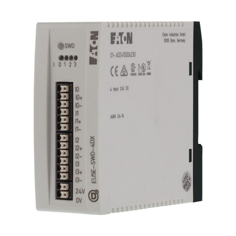 Eaton - Feldbus, Dez. Peripherie - Digitales Ein-/Ausgangs-Modul Digitalmodul EU5E-SWD-4DX 4 Eingänge 3 Leiter