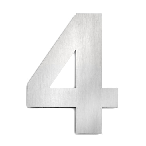CMD Creativ - Beschriftung Buchstaben/Zahlen Hausnummer 4 Groß GHN-4 Edelstahl, 25 cm
