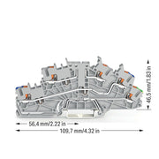 WAGO - Installations-Etagenklemme Installationsetagenklemme 2203-6661 2,5 mm² mit Drücker − 50 Stück