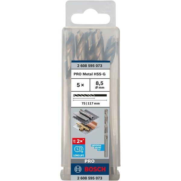 Bosch - Bohrer PRO Metal HSS-G 2608595073 Spiralbohrer 8,5 x