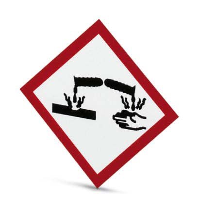Phoenix Contact - Warn-/Hinweisschild Gefahrstoffschild PML-GHS105 (13X13) Ätzen − 5 Stück