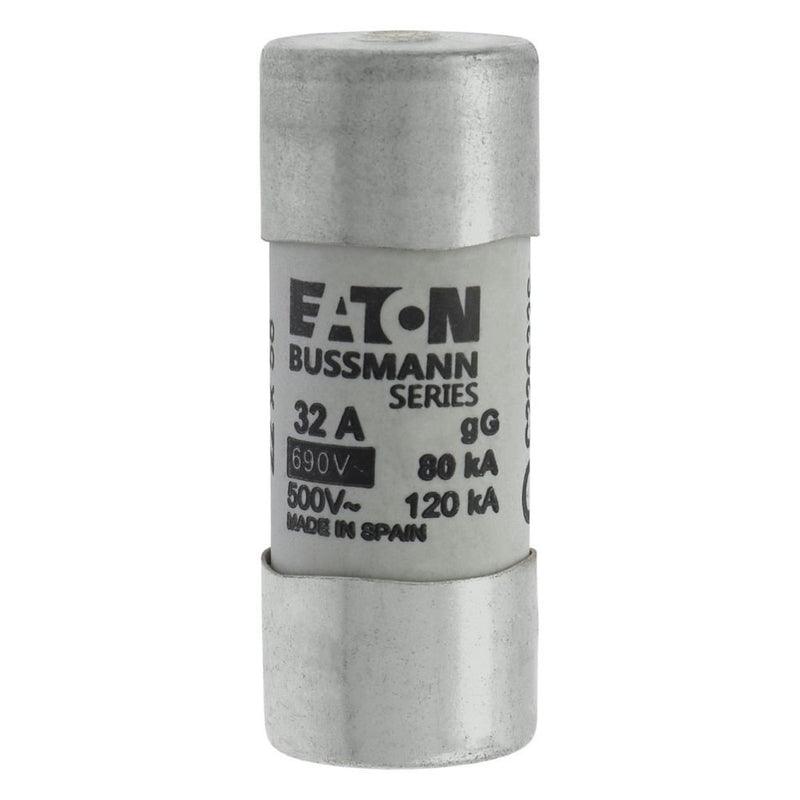 Eaton - Zylindrische Sicherung Sicherungseinsatz Nieders. CYL GG 22,#C22G32S 32A AC 690V 80kA − 10 Stück