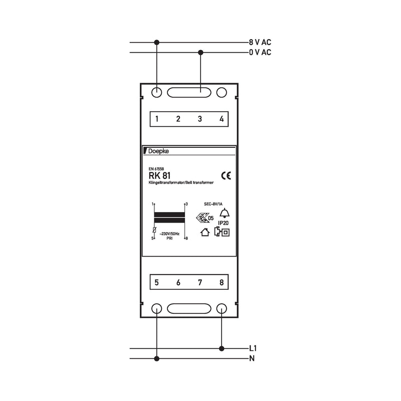 Doepke - Klingeltransformator RK 81 8V/1A