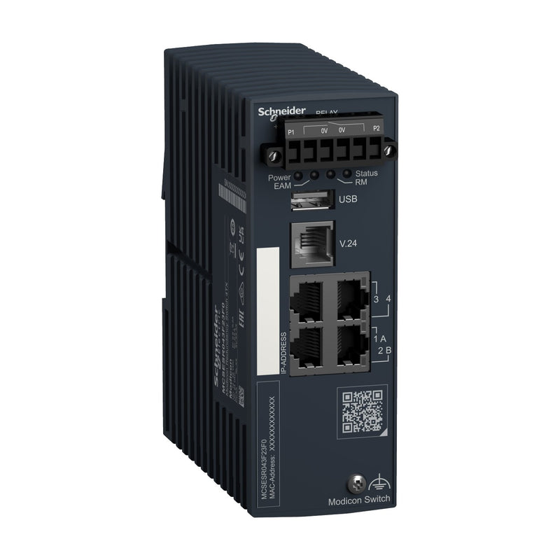 Schneider Electric - Netzwerk Switch Modicon Red. Switch 4Tx MCSESR043F23F0