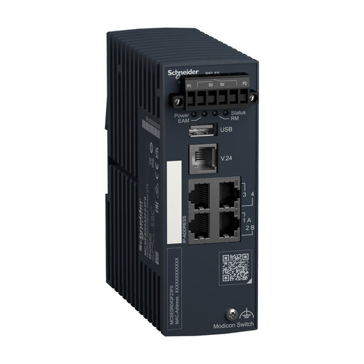 Schneider Electric - Netzwerk Switch Modicon Red. Switch 4Tx MCSESR043F23F0