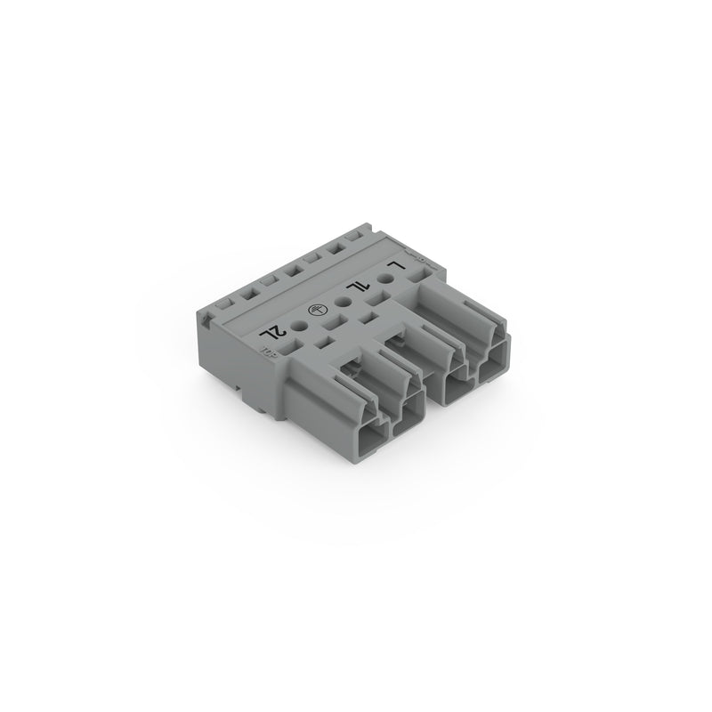 WAGO - Steckverbinder für steckbare Gebäudeinstallation Stecker 4-polig 770-254/064-000 Kod. B,grau − 50 Stück