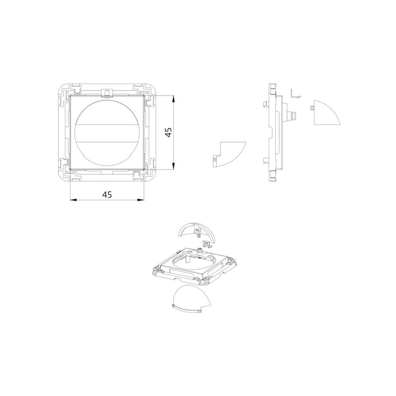 BEG Brück Electronic - Zubehör/Ersatzteile für Bewegungsmelder Zentralplatte 39076 perlweiß mt