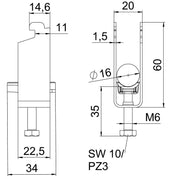 OBO Bettermann - Bügelschelle BS-N2-K-16 FT 2-fach − 50 Stück