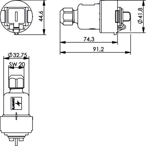 Telegärtner - Modularer Steckverbinder RJ45-Anschlussdose IP67 100022950 Cat.6