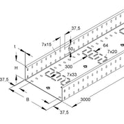Niedax - Kabelrinne schwer RSSKP 100.300 S OV 3m, m.Kombilochung − 6 Meter