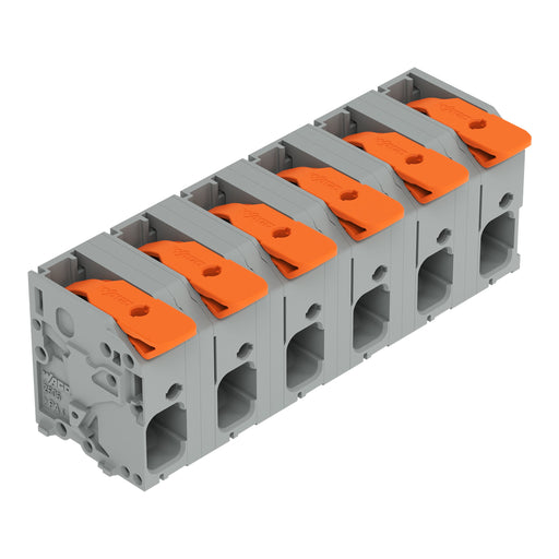 WAGO - Leiterplattenklemme Hebel 2606-1356 6mm²,grau − 34 Stück