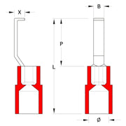 Weidmüller - Verbinder für Cu-Leiter zum Verpressen Kabelschuh HBT 1,5 - 3,0 RT max.: 1.5 mm² − 100 Stück