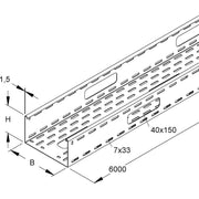 Niedax - Kabelrinne Verteilerrinne RSV 110.300 F OV 110x300x3000mm − 3 Meter
