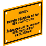 OBO Bettermann - Zubehör/Ersatzteile für Erdung und Blitzschutz Hinweisschild isCon HWS 150x100mm,gelb