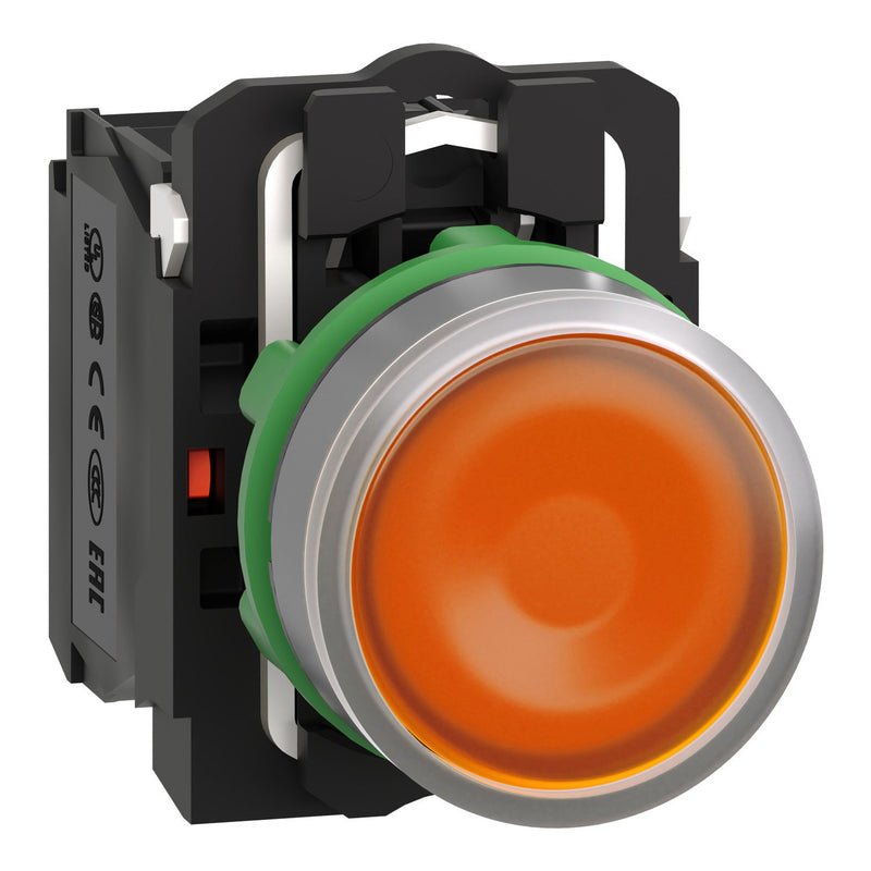 Schneider Electric - Drucktaster, Komplettgerät Leuchtdrucktaster XB5AW35B5C0 or,22mm,24V,1S+1Ö