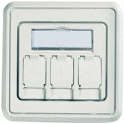 Telegärtner - Kommunikationsanschlussdose Kupfer Modul-Aufnahme 3-fach 100021410 80x80, aws