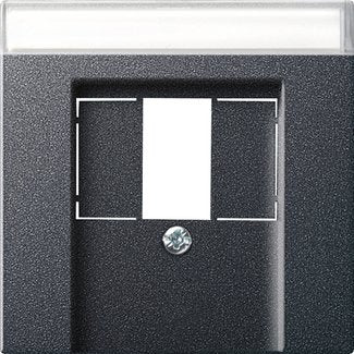 Gira - Einsatz/Abdeckung für Kommunikationstechnik Zentralplatte TAE anth 087628 m.Schriftf.,System55