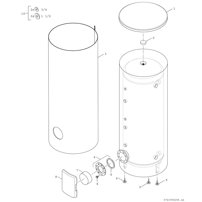 Bosch Thermotechnik - Speicher für Zentralheizung/Wärmepumpe Pufferspeicher BP500EP1C STORA f.Wärmepumpen