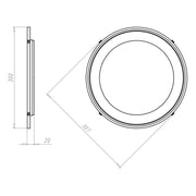 Kaiser - Zubehör/Ersatzteile für Leuchteneinbaugehäuse Frontteil HaloX 250 1283-04 Einbaudurchm. 215mm