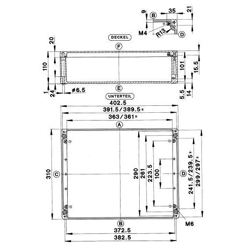 Bernstein - Leergehäuse Aluminiumgehäuse GEH.CA-450 402,5x310x110mm
